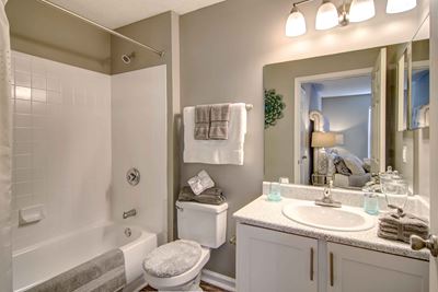 bathroom with updated materials